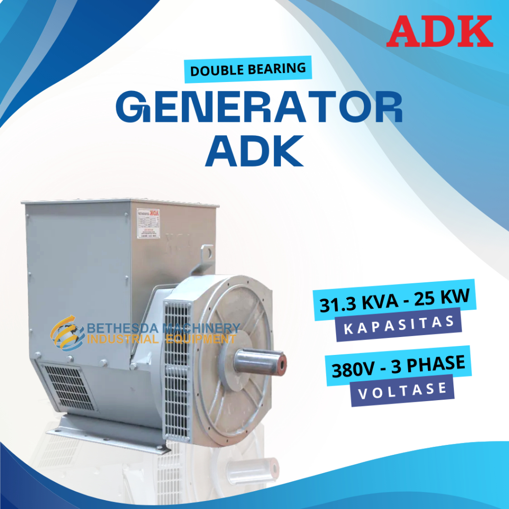 Generator 31.3 KVA Double Bearing / Alternator ADK 25 kw 3 Phase