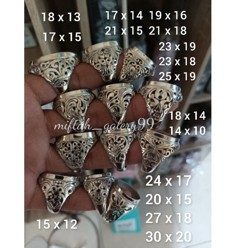 Emban cincin alpaka motif terawang kerancang