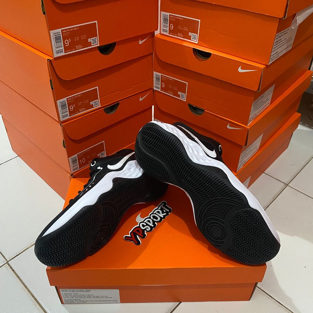 PROMO TERBARU Sepatu Basket Nike Fly By Mid 3 Black White DD9311 003 Original BNIB
