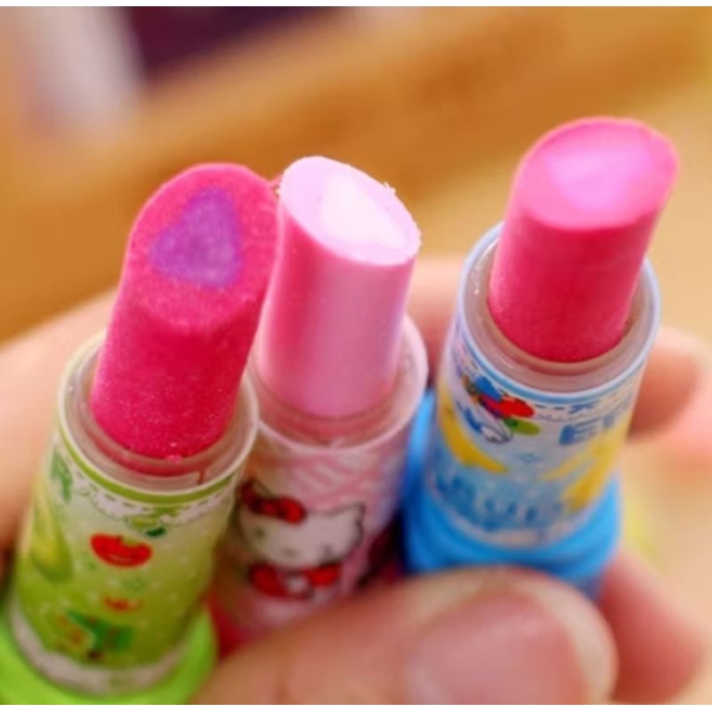 

Penghapus Pensil Bentuk Lipstik Karakter Kartun Warna Warni Hapusan Penghapus Karet Lucu Eraser