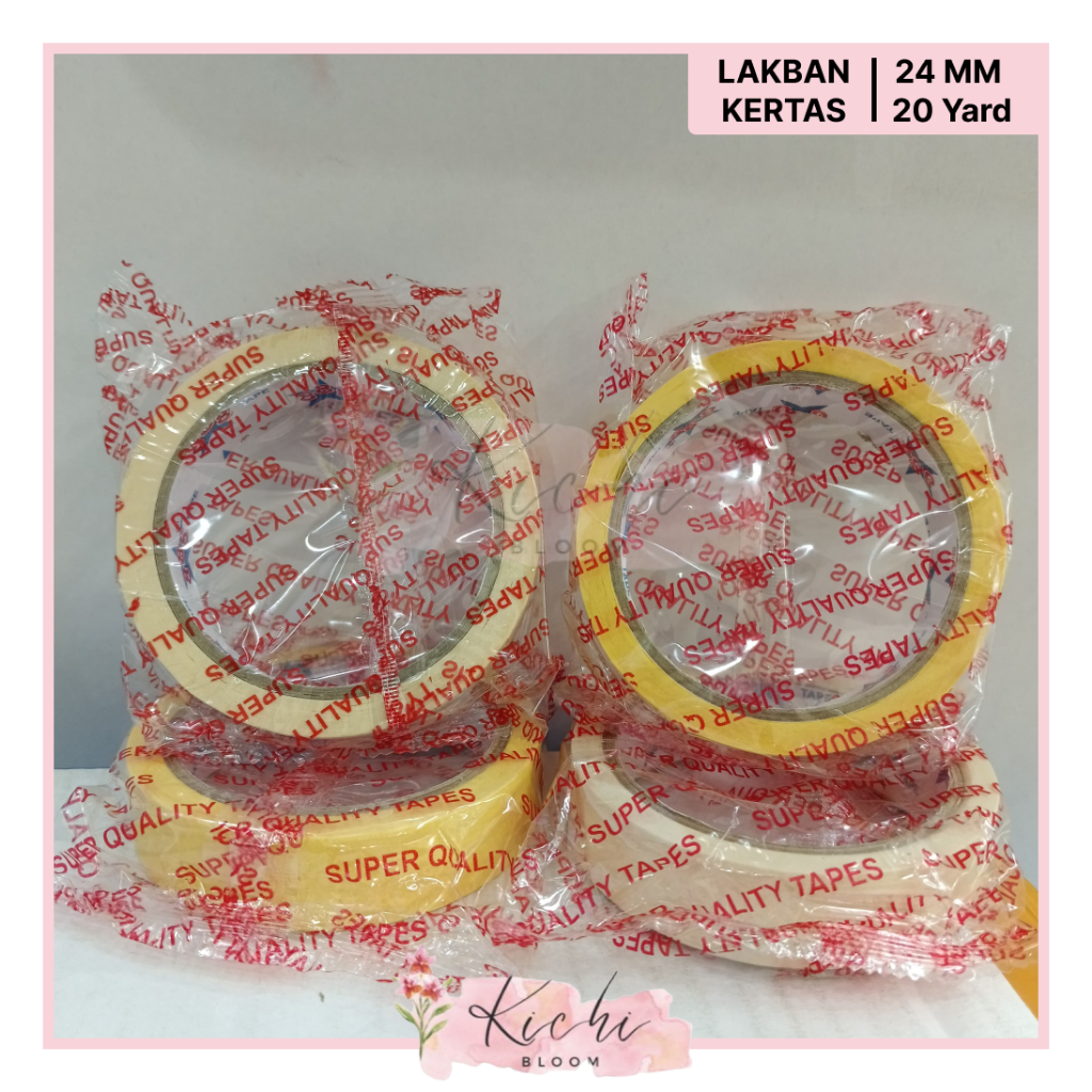 

LAKBAN KERTAS / MASKING TAPE / ISOLASI KERTAS 24 MM X 20 YARD MURAH ( HARGA 1 PCS)