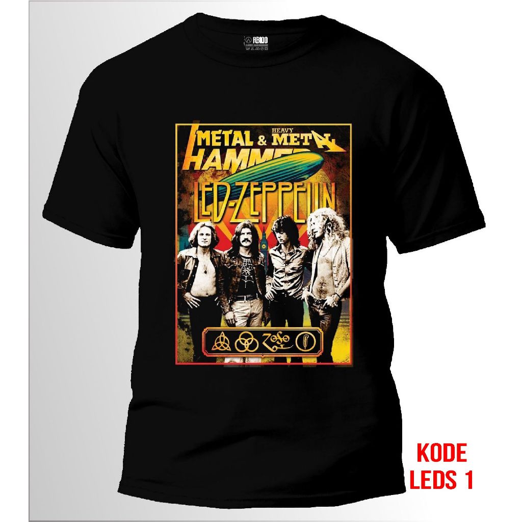 kaos musik band Led - Zeppelin T-shirt pria wanita bahan 24s original