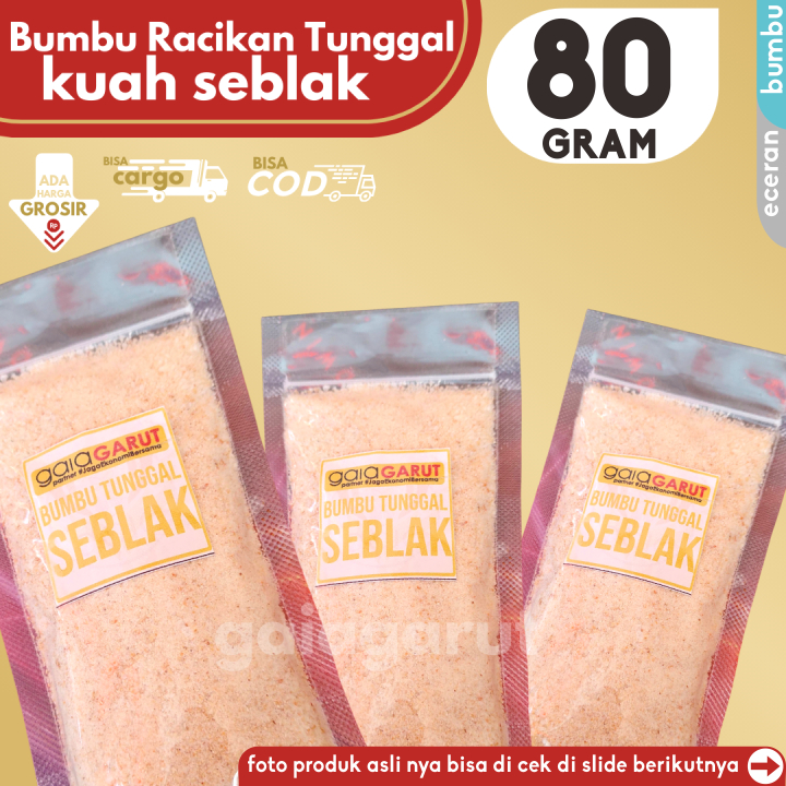 

Bumbu TUNGGAL Kuah SEBLAK 80gr by GG (Bisa COD/Grosir/Kargo)