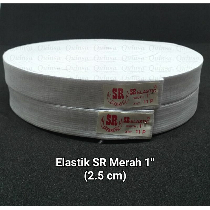 Per Rol Elastik SR Merah 1" 2.5cm / Karet Kolor Elastis SR Merah
