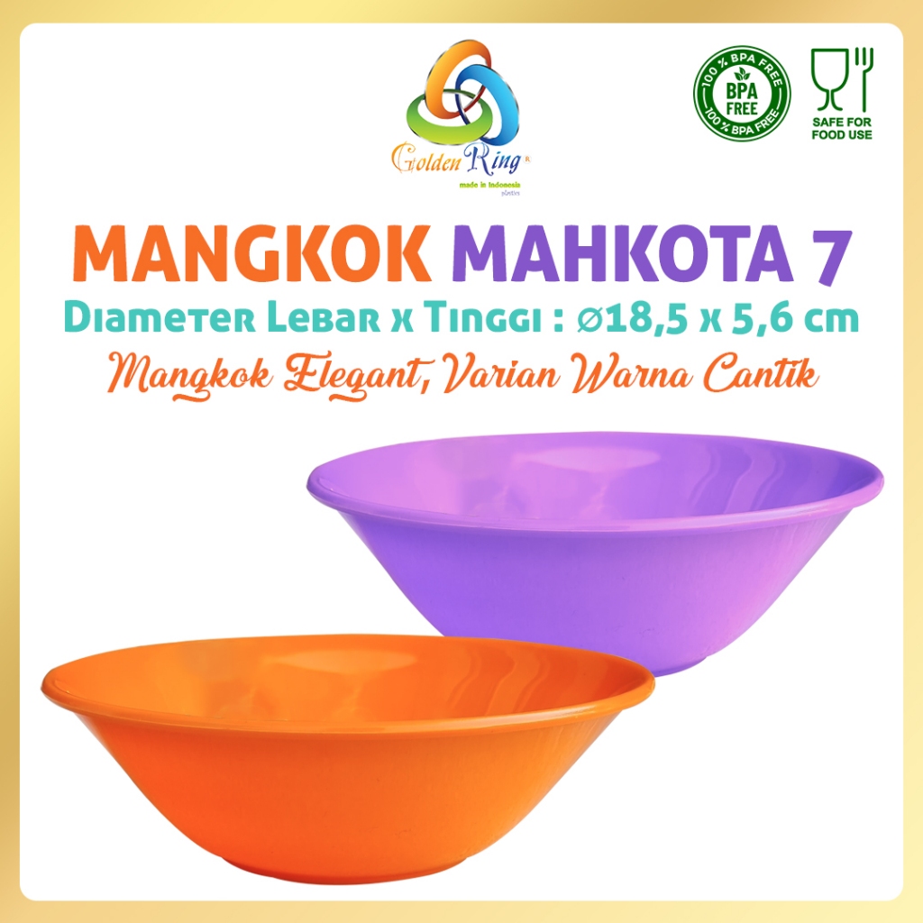 ( 6 PCS ) Mangkok Plastik / Mangkok Lucu / Mangkok Kuah / Mangkok Mahkota 7