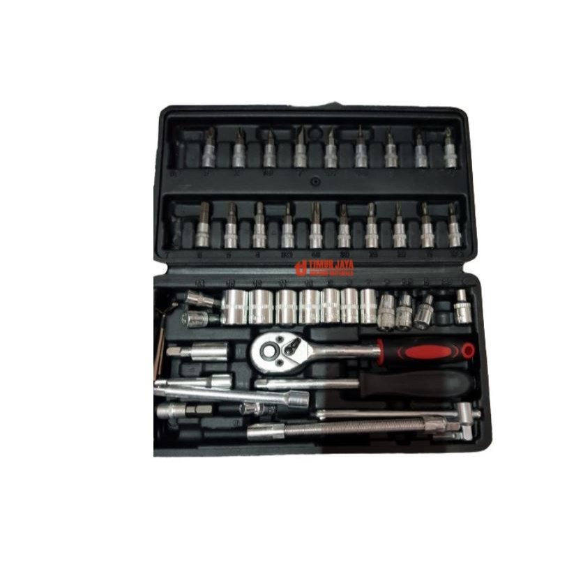 DEK Kunci SOK 46 PCS in 1 Set Socket 1/4" inch Kunci Sock Full Lengkap Socket Tekiro Tool kit