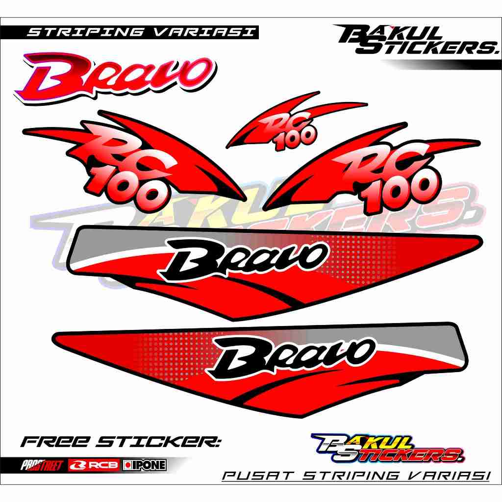 STRIPING VARIASI MOTOR BRAVO RC 100 / STICKER LIST VARIASI SUZUKI RC 100 BRAVO