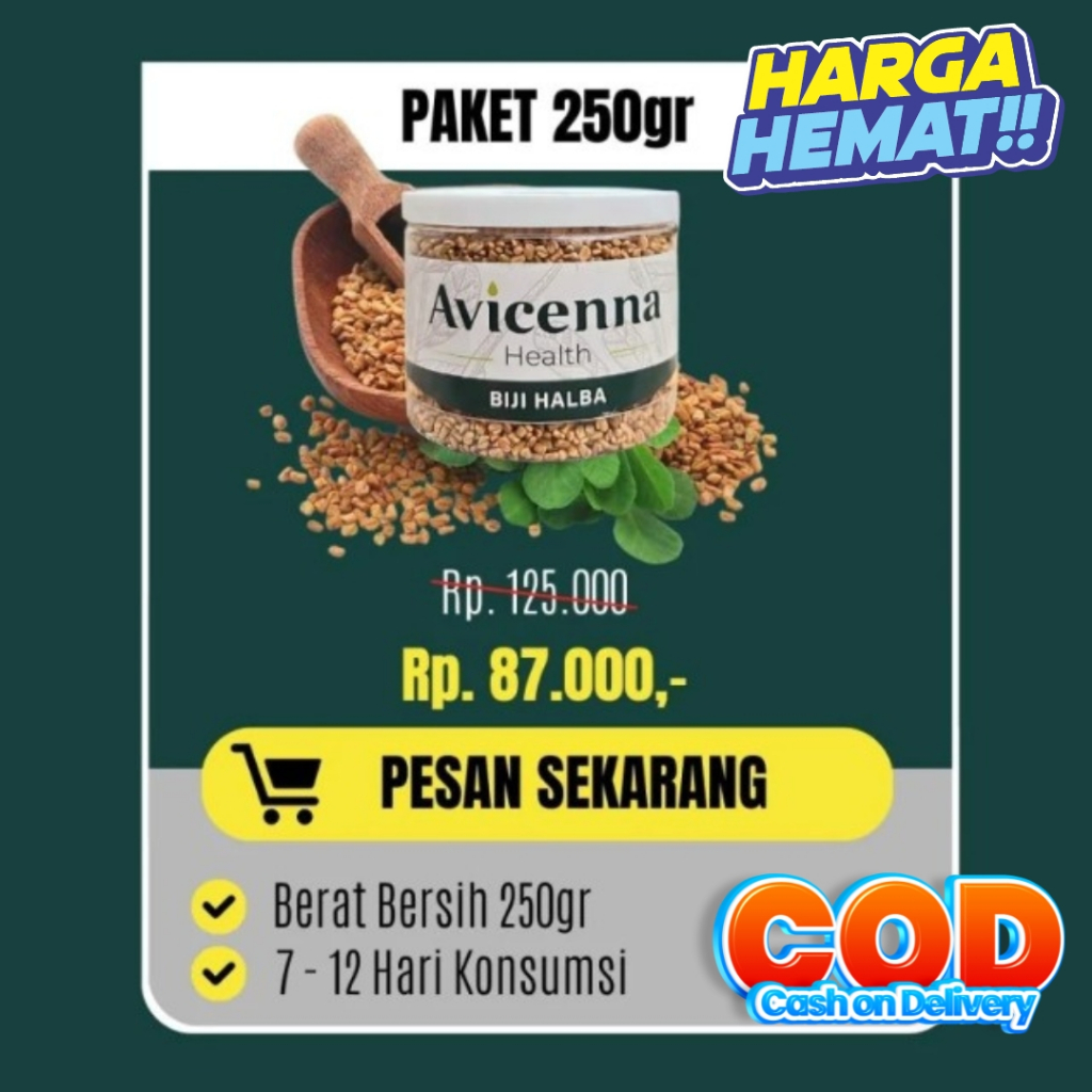 

OBAT DIABETES (PAKET 250G) BIJI HALBA/HULBAH OBAT DIABETES Avicenna Health (Asli) 250g