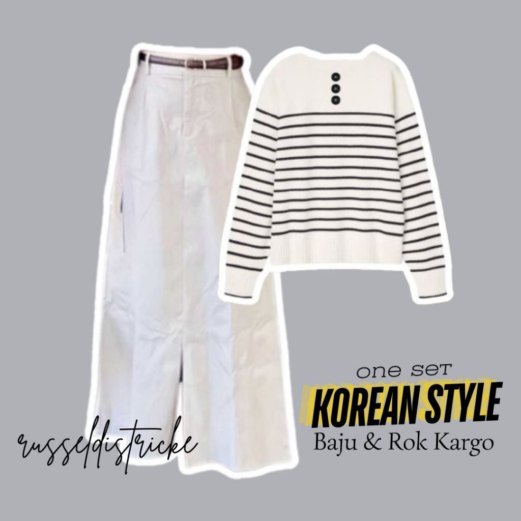 one set korean style|Outfit set korean style|outfit studytour wanita one set|Oneset Hang Out wanita