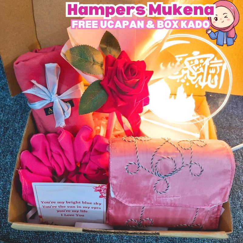 Hampers Mukena Kado Hijab / Hadiah Cewek Alat Sholat Paket Sajadah ( MIRA )