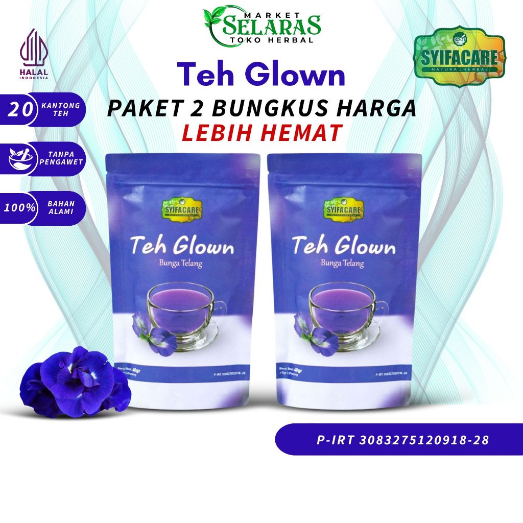 

Paket 2 Bungkus Teh Glown Bunga Telang Minuman 100% Herbal Alami Untuk Perawatan Kecantikan