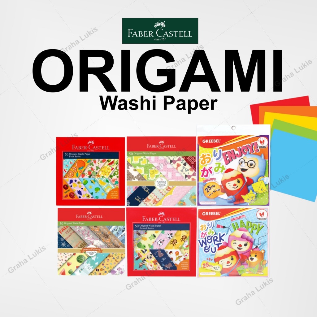 

FABER-CASTELL 50 Origami Washi Paper 80gsm Gambar / Polos