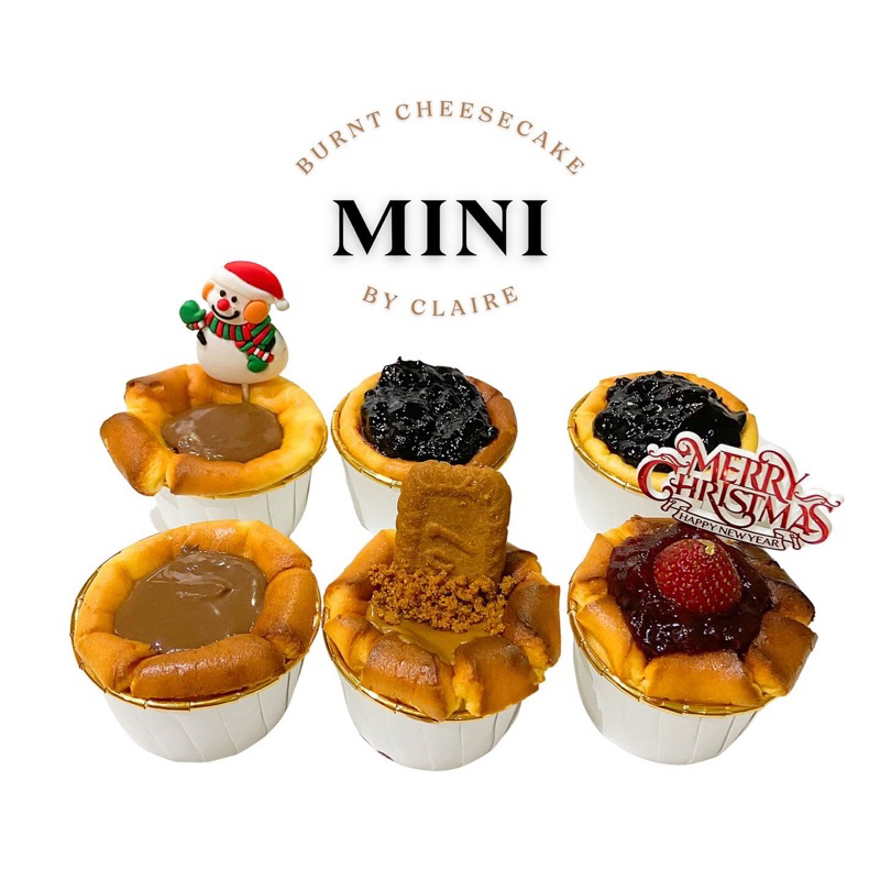 

Mini Basque Burnt Cheesecake 6 pcs (Nutella/Strawberry/Lotus biscoff/Blueberry)