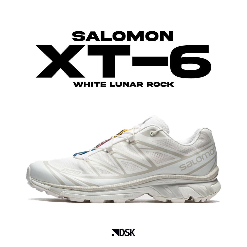 Salomon XT-6 White Lunar Rock 100% Original Authentic Guarantee Sneakers Casual Pria Wanita Sepatu O
