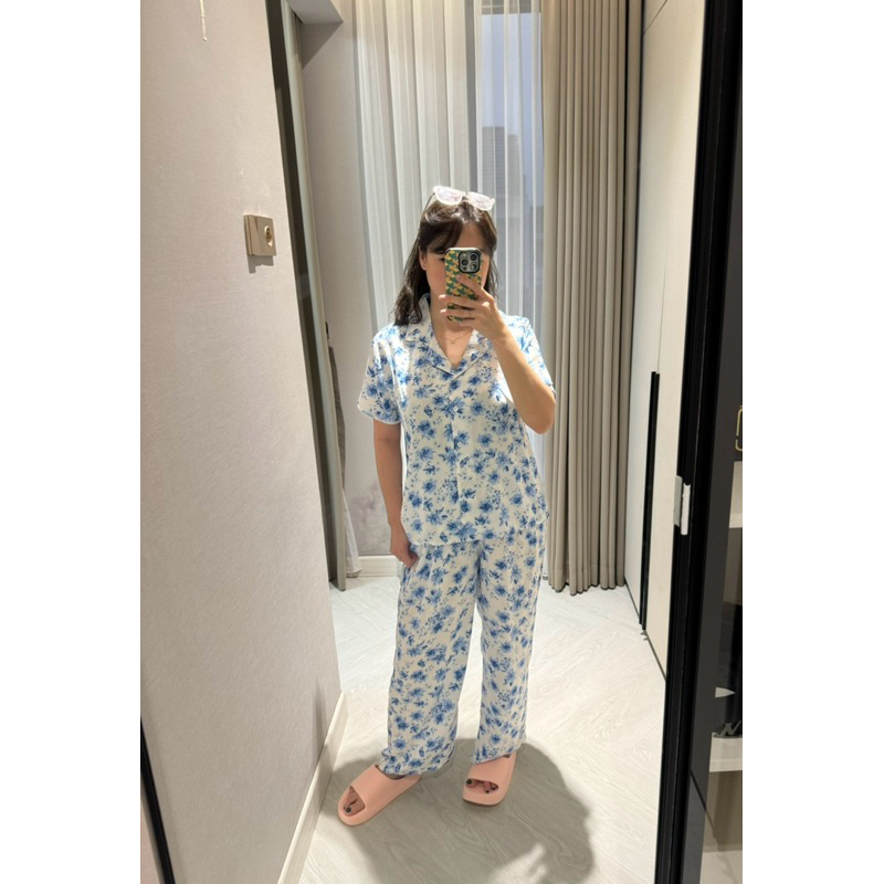 Deluna - Setelan Piyama Basic Celana panjang Rayon Premium