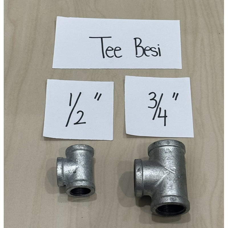 (HARGA 1buah) Tee besi galvanis 1/2” inci tee  vlock galvaniz 0.5” inchi reducer tees besi 1/2inci s