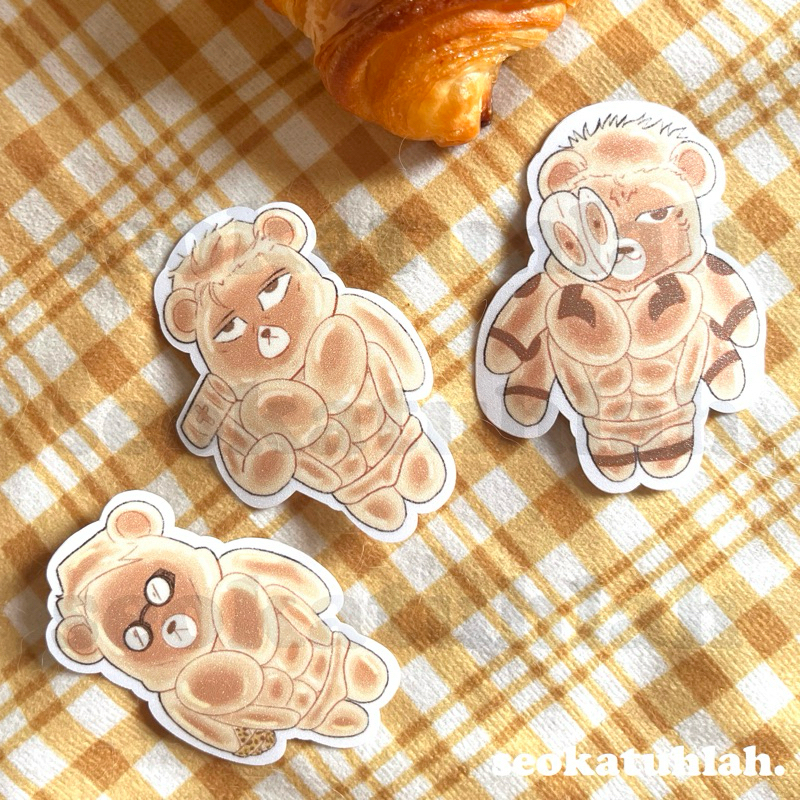 

(SEOKATUHLAH) JJK HOT BUNS GLITTER DIE CUT STICKER