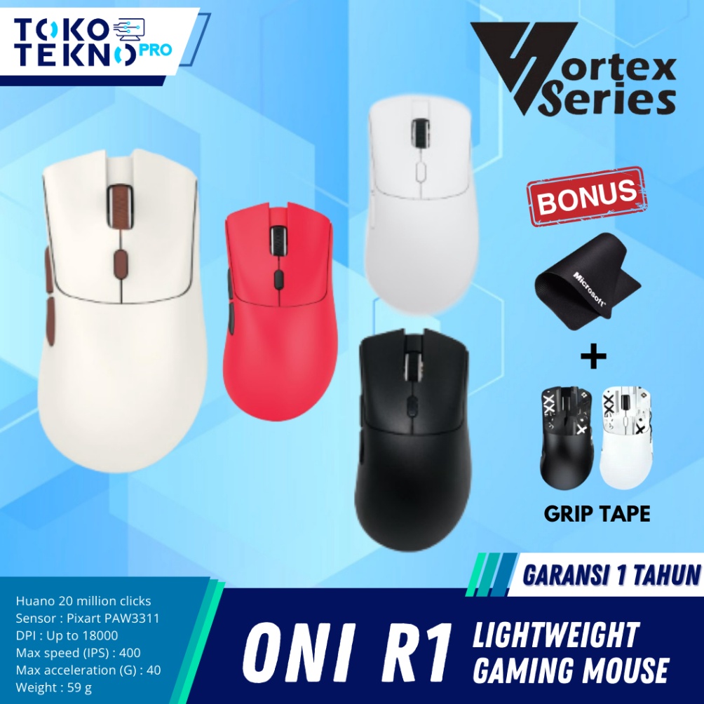 Vortexseries Oni R1 Vortex Wireless Gaming Mouse 3in1 Connection Ergo m V8V3