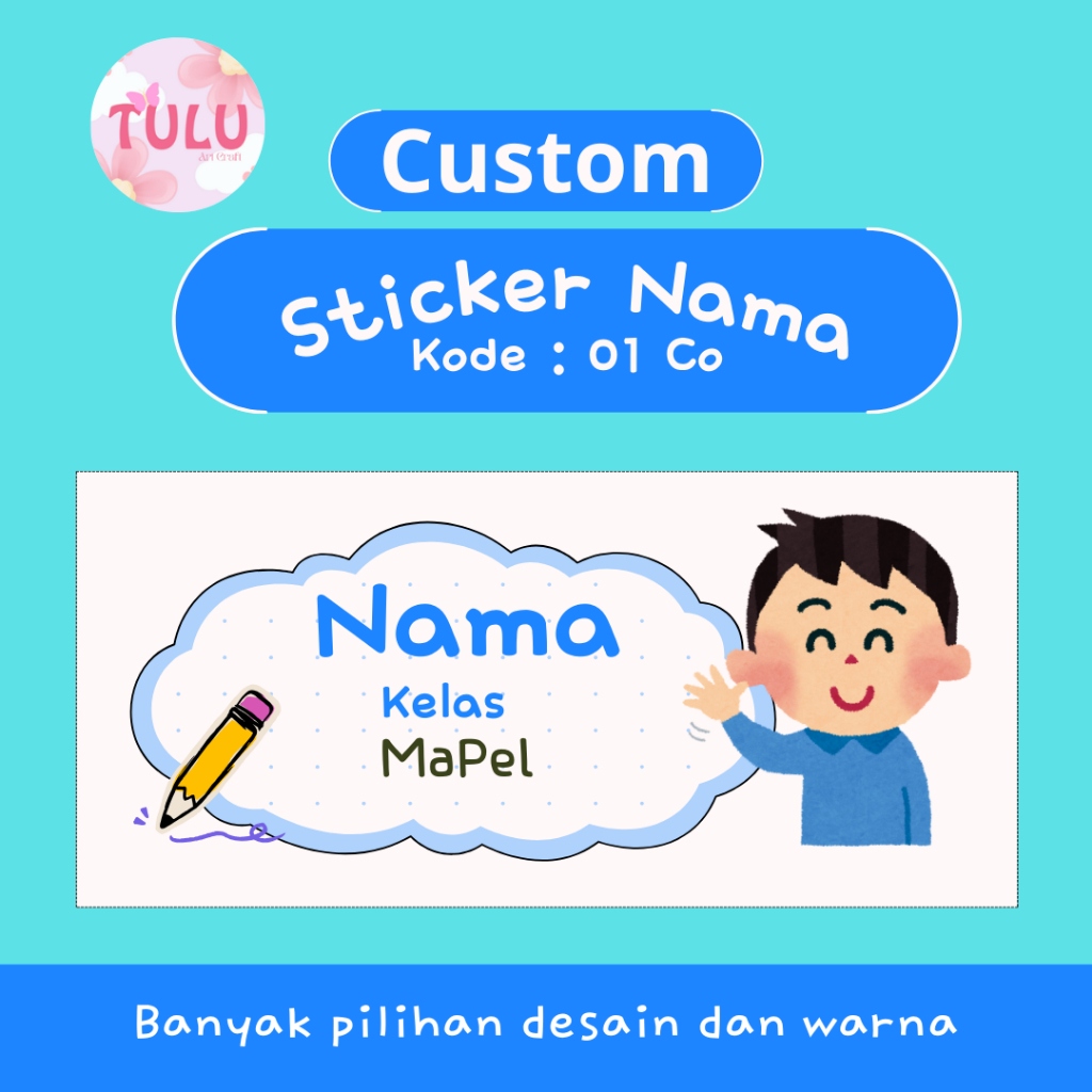 

STICKER LABEL BUKU PELAJARAN CUSTOM WATERPROOF - LABEL BUKU SEKOLAH - LABEL NAMA - STICKER NAMA