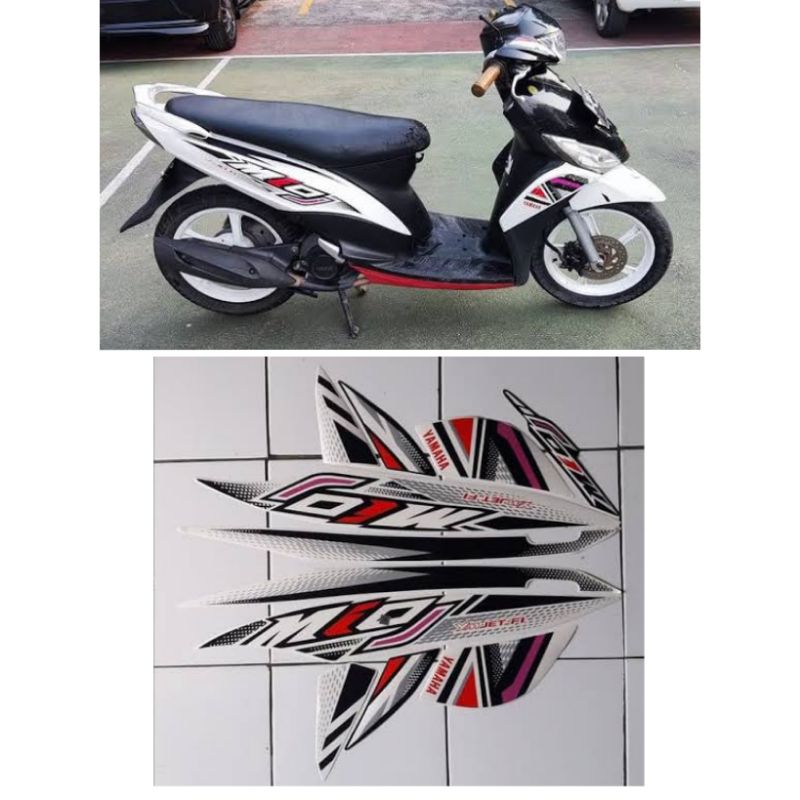Sticker striping mio j putih 2012 / Lis body mio j 2012 putih