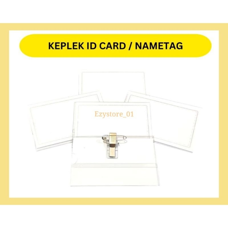 

Keplek plastik mika ID CARD/name tag uk 92x58mm tidur jepit