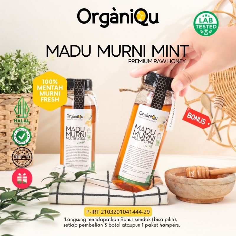 

OrgàniQu MADU MENTAH MINT PREMIUM CEGAH MAGH-GERD, ATASI SESAK NAPAS, MENYEHATKAN PERNAPASAN, MELANCARKAN PENCERNAAN & CEGAH FLU-PILEK (Raw Honey Mint)