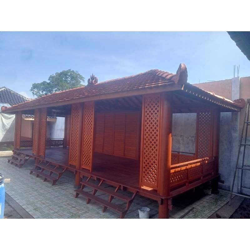 HARGA GAZEBO MODERN 3M X 9M KAYU MAHONI LOKAL