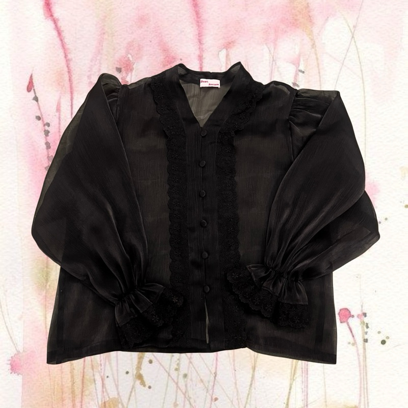 Kebaya Dear Soesan Hitam - Kebaya Kutu Baru Modern Wanita