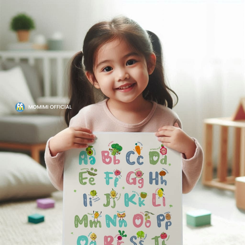 Poster Huruf Alfabet ABC untuk Belajar Abjad Edukasi Anak Poster Belajar Huruf Alfabet/Alphabet