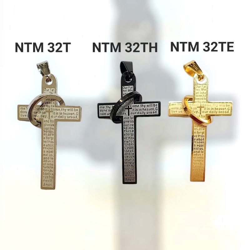 Liontin Salib Titanium Salib Cincin Cross Unisex Anti karat selamanya