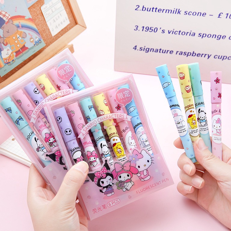 

KODE X37R HIGHLIGHTER SANRIO 6PCS PULPEN WARNA CAIR STABILO