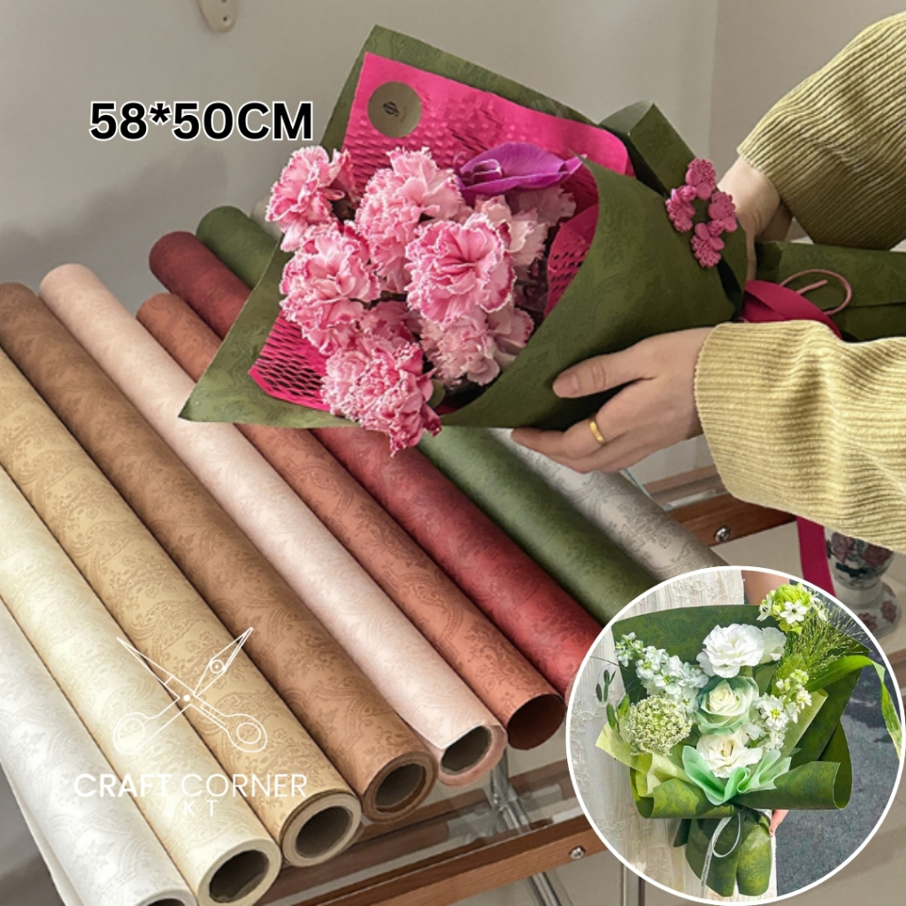 

Flower Wrapping Kertas Emboss Motif Paper Kado Hadiah Buket Pembungkus Bunga 58*50cm