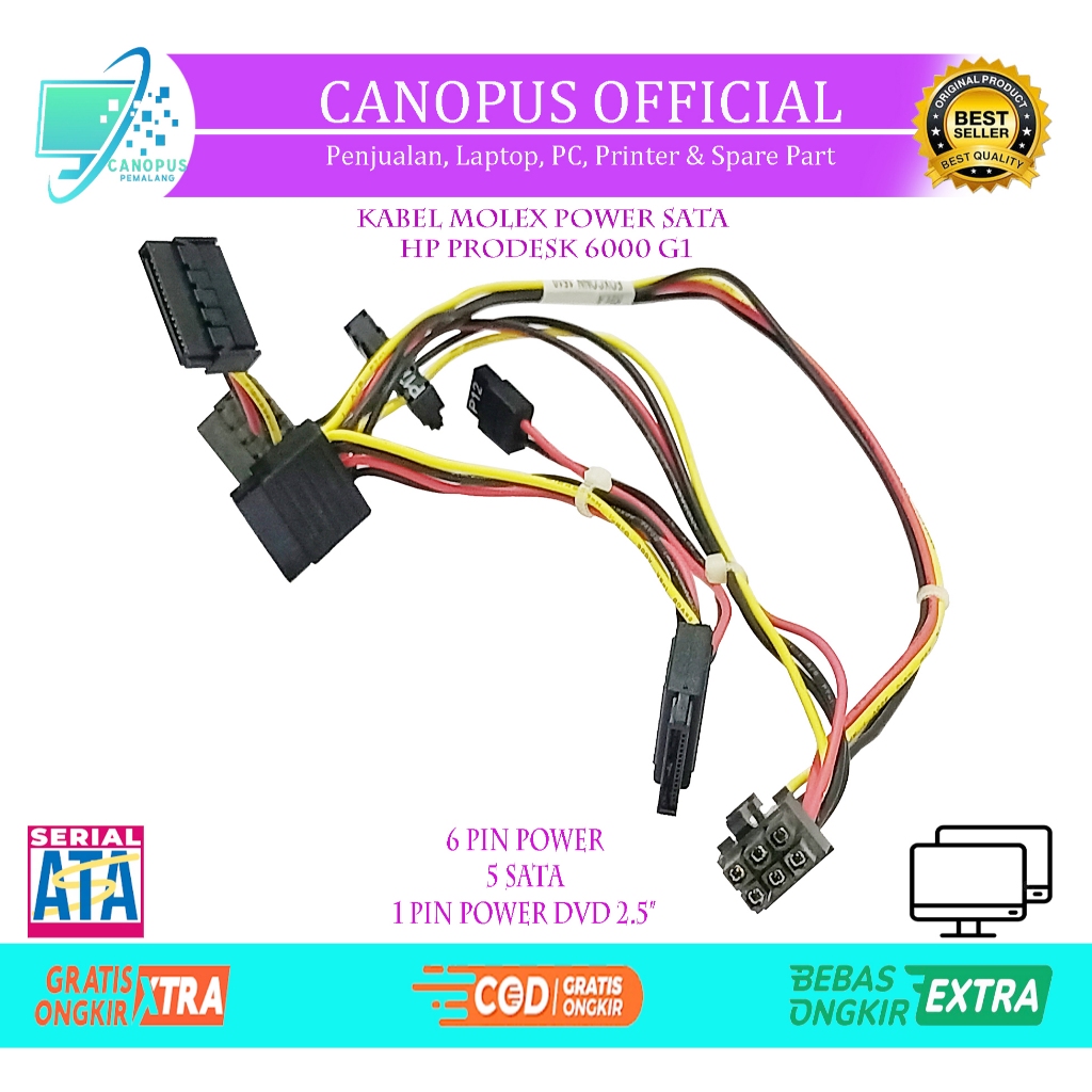Kabel power sata hp prodesk 6000 G1  / Kabel Modular sata / Kabel molex sata / Kabel Power sata 6 pi