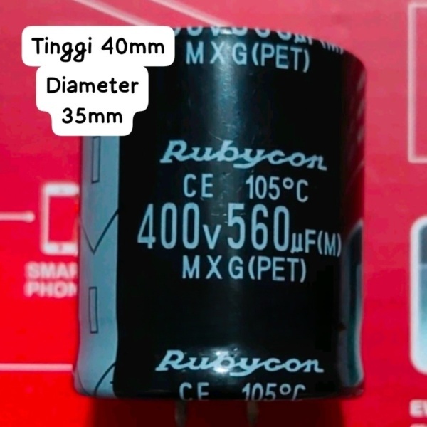 Diskon 400v 560uf elco Eko kapasitor RUBYCON 400v/560uf  Murah