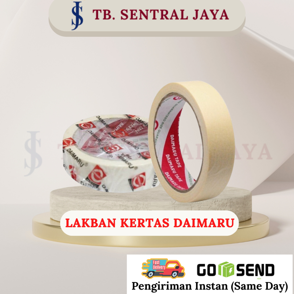 Lakban Kertas Daimaru 1 Inch & 2 Inch/Isolasi Kertas/Masking Tape Daimaru