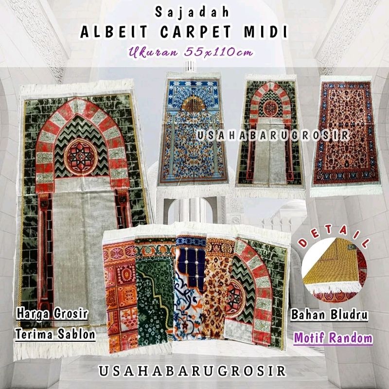 Sajadah Turki Tebal Premium Sajadah Albeit Midi Tanggung Sajadah Carpet white Turki Turkiye Sajadah 