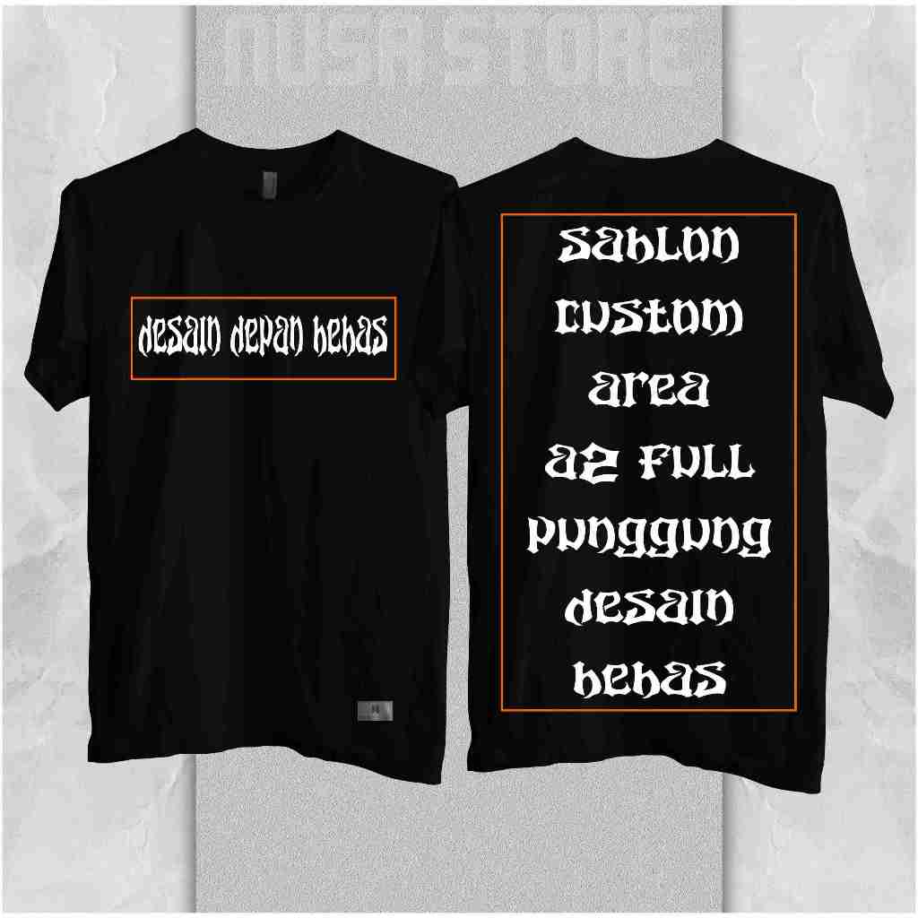 SABLON KAOS CUSTOM / TS HOODIE JAKET HOODIE / SABLON KAOS BIJIAN A2 FULL PUNGGUNG / Katun Combed(KAO