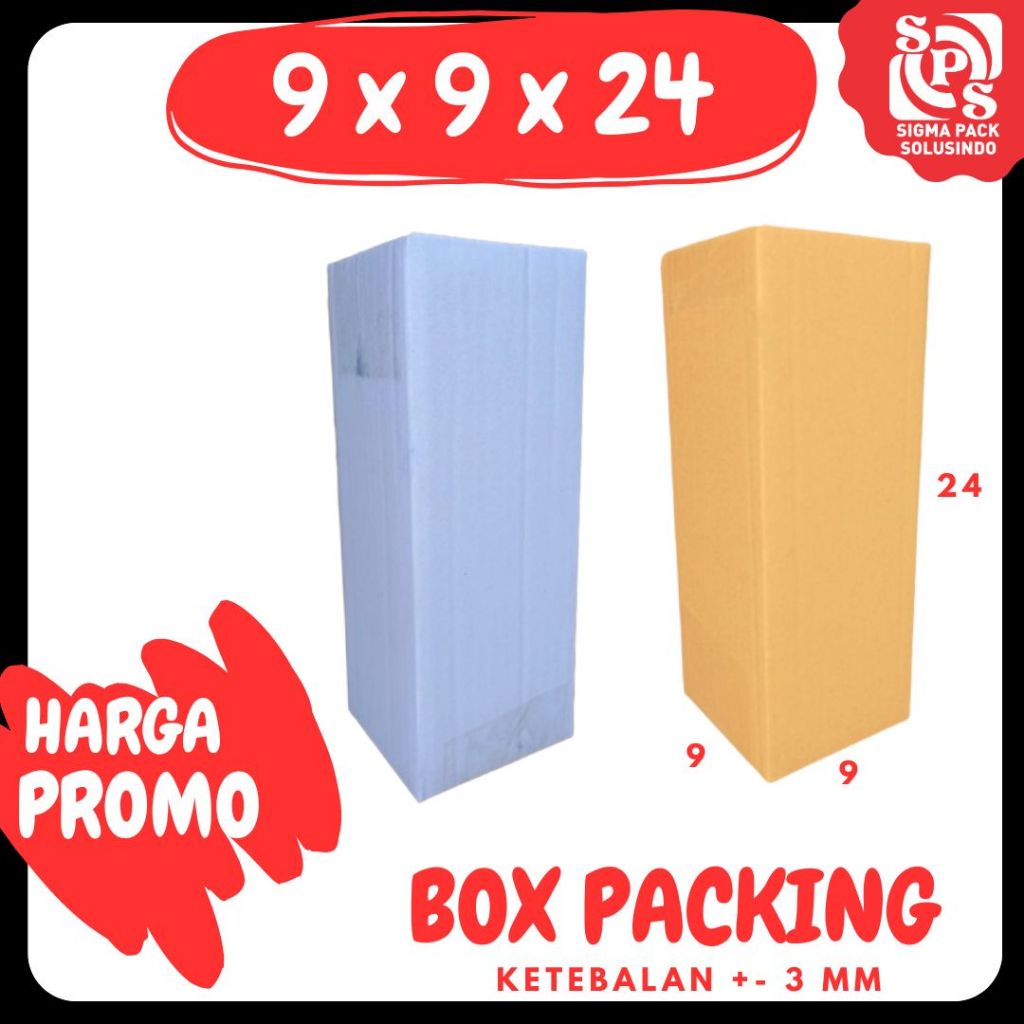

Karton 9x9x24 Kardus A1 Packing Dus Kotak Kemasan Box Aksesoris Souvenir Sparepart Obat Madu