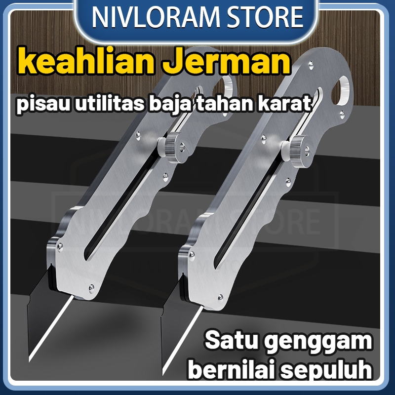 

Cutter Stainless Steel Unboxing Kertas Dinding Baja Cuter Besi Multifungsi 18 MM Tahan Karat