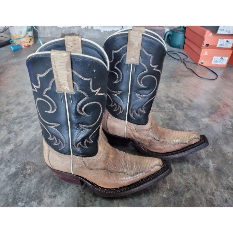 SEPATU COWBOY BOOTS KULIT ASLI FULL KULIT SEPATU SECOND ORIGINAL SIZE 40