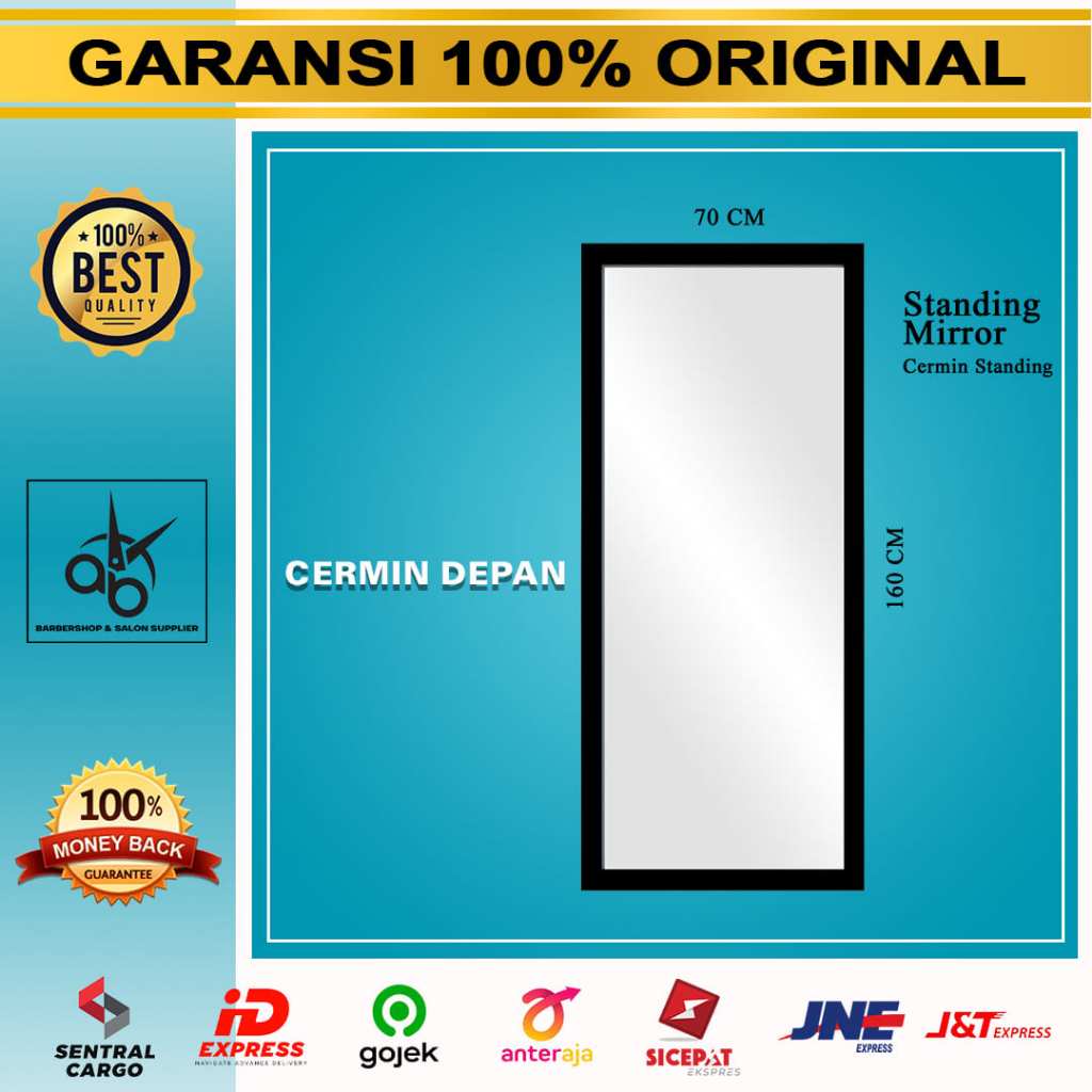 Cermin Berdiri Standing Mirror FULL BODY Cermin Depan Barbershop Alat Barbershop Salon