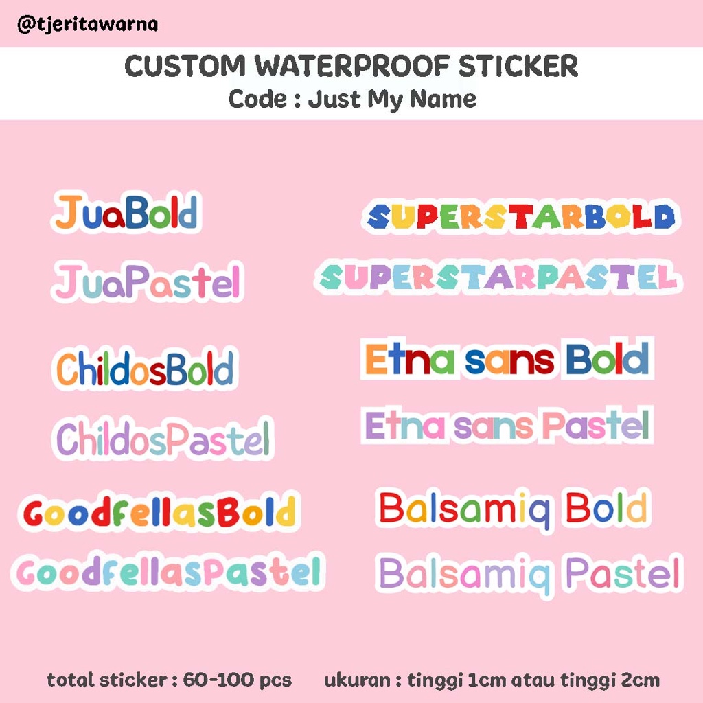 

Sticker Label Alat Tulis Custom Nama Waterproof by tjeritawarna