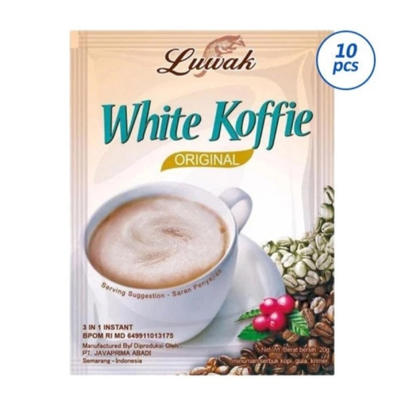 

Kopi Luwak White Koffie White Coffee 20gr 10 Sachet1 Renteng Isi 10