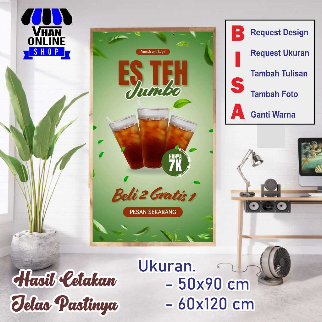 Cetak Spanduk MMT Banner Minuman Viral Es Teh Jumbo