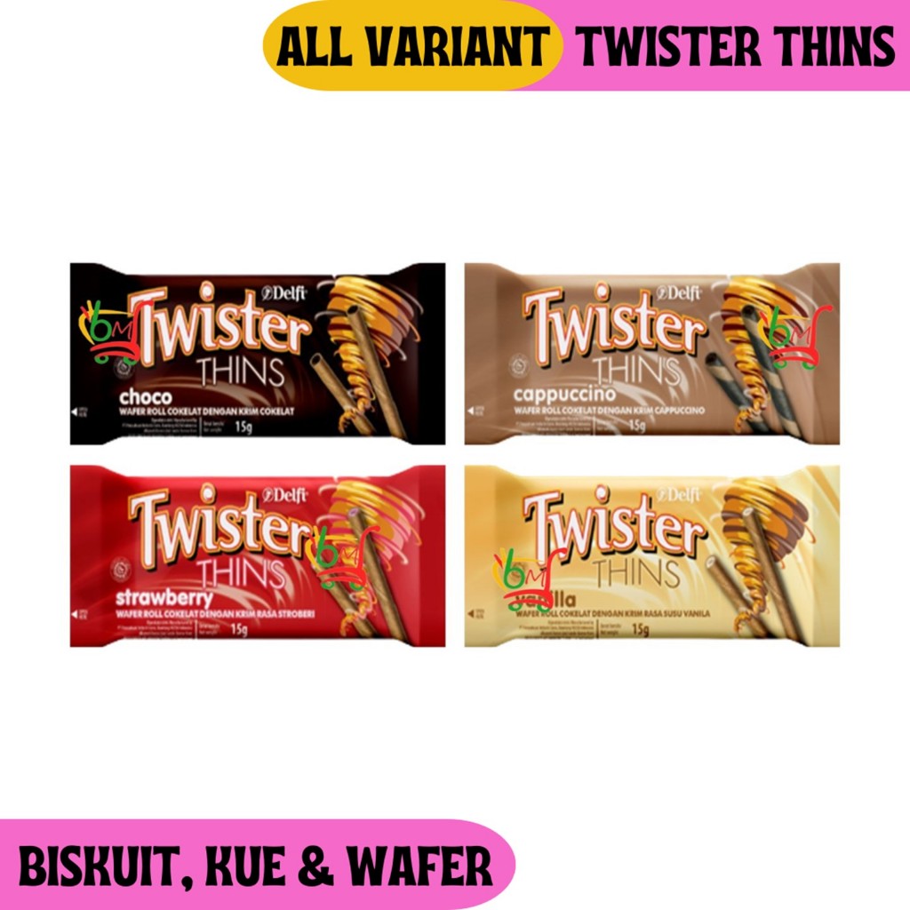 

Twister Thins Wafer Roll Isi Krim All Variant