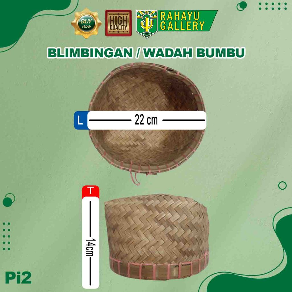 Wakul / Piti / blimbingan / tumbu diameter 22cm Tompo / Keranjang bambu,tempat nasi kenduren tanpa k