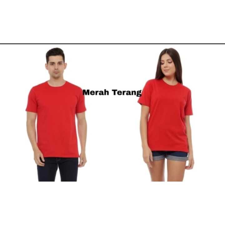 Kaos Polos Merah Lengan Pendek - Kaos Oblong Polos Pria - Kaos Merah Cabe Polos - Kaos Polos Katun