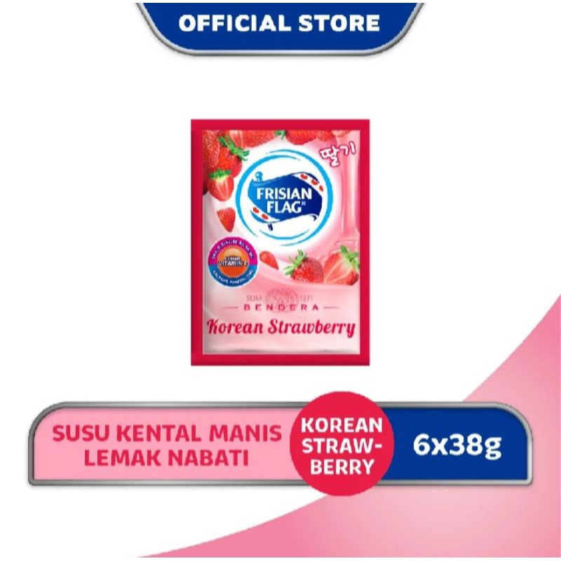 

FRISIAN FLAG KOREAN STRAWBERY 1 RENCENG ISI 6 PCS