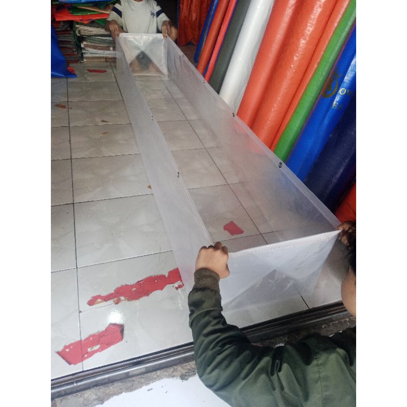 kolam ikan bahan plastik  UK 200×100×50 plastik UV 200 micron