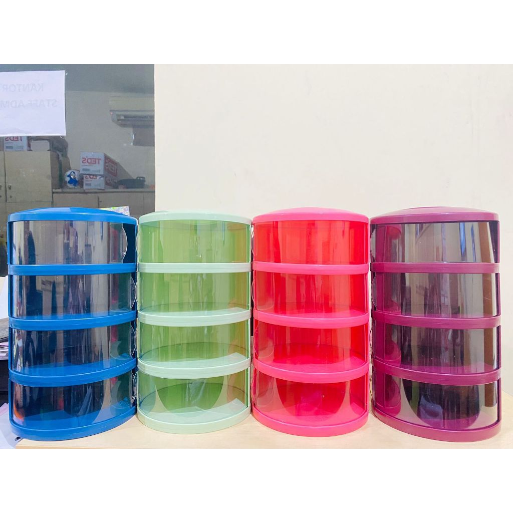 Tudung saji 4 tingkat food grade Tebal/ Tudung Saji  Motif Trilins / Food Storage 4 Layer / Rak Peny